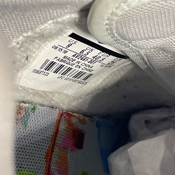 Nike Air Force 1 Jester XX Floral Print Womens 9 Platinum White AV2461-001 - Picture 14 of 16